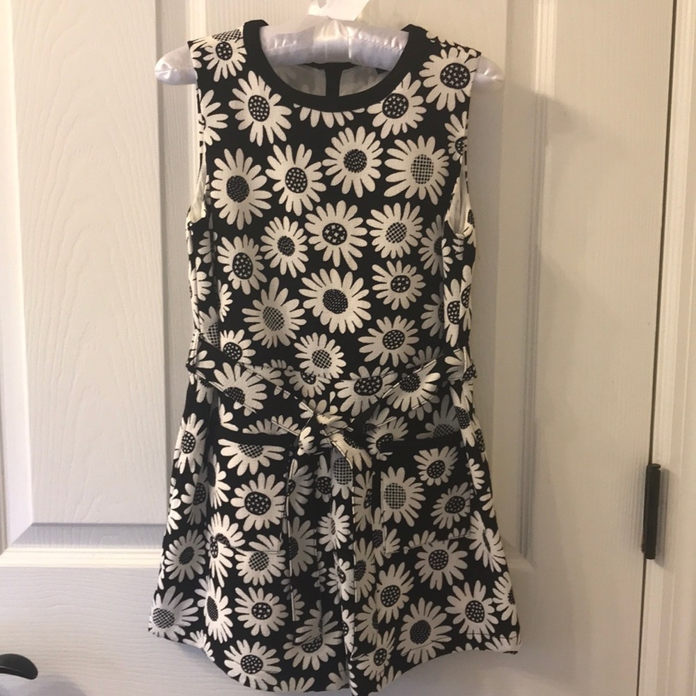 Black Mini Daisy Tie Waist Romper - Small